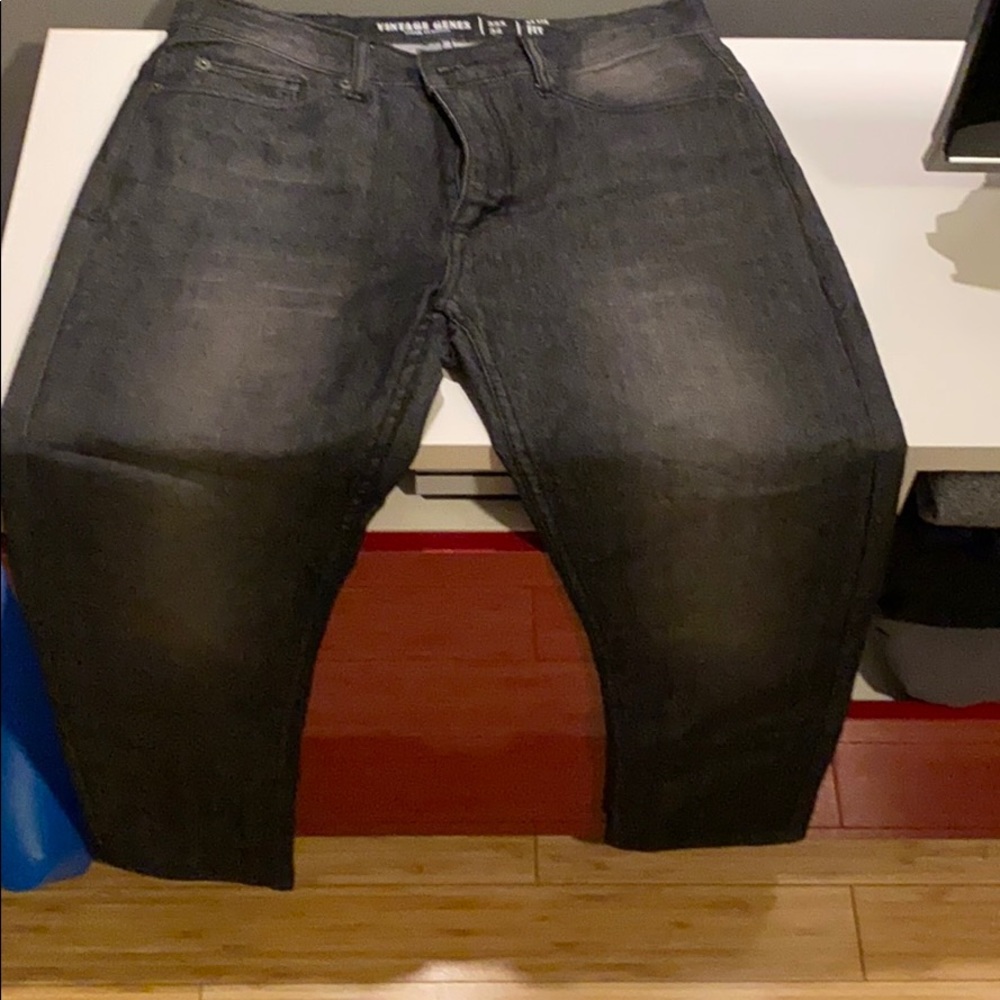 Vintage Genes dark grey/black straight cut jeans